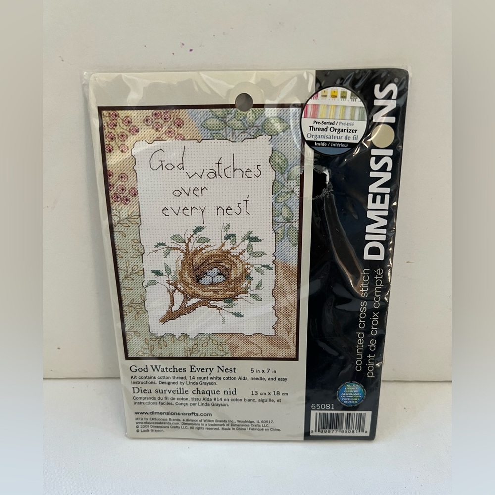 Dimensions GOD WATCHES OVER EVERY NEST Counted Cross Stitch Kit 65081 By Grayson
